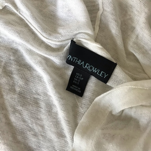 SOLD! NEW Cynthia Rowly White Cardigan - Picture 3 of 4